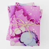 Abstracte roze blauwe Paarse papierbladen voor het Inpakpapier Vel (In situ)