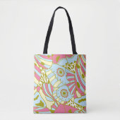 Abstracte roze blauwe vlindervleugel tote bag (Voorkant)