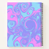 Abstracte roze blauwe wervelingen notitieboek (Achterkant)