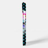 Abstracte roze blauwgroen bloemenpolka waterverf s Case-Mate iPhone case (Achterkant / Links)