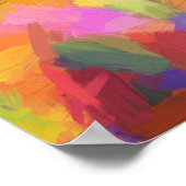 Abstracte roze blauwgroen penseelpenselen met oran poster (Hoek)