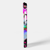 Abstracte roze blauwgroen waterverf bloemenpolka s Case-Mate iPhone case (Achterkant / Links)