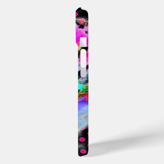 Abstracte roze blauwgroen waterverf bloemenpolka s Case-Mate iPhone case (Achterkant / Links)