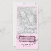 Abstracte roze bloem dank u bedankkaart (Voorkant)