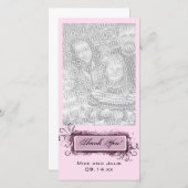 Abstracte roze bloem dank u bedankkaart (Voorkant / Achterkant)