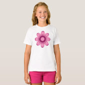 Abstracte Roze Bloem Illustratie T-shirt (Voorkant volledig)