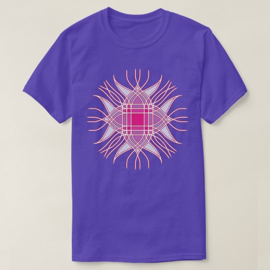 Abstracte roze bloem t-shirt (Design voorkant)