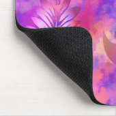 Abstracte roze bloemen en vogelkunst muismat (Hoek)