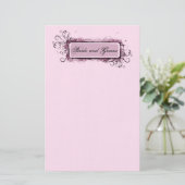 Abstracte Roze Bloemen Huwelijk Briefpapier (Staand voorkant)
