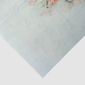 Abstracte Roze Bloemen Teal Achtergrond Decoupage Tissuepapier (Detail)