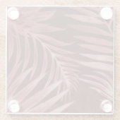 Abstracte roze bloemen, zwart bloemframe. glazen onderzetter (Achterkant)