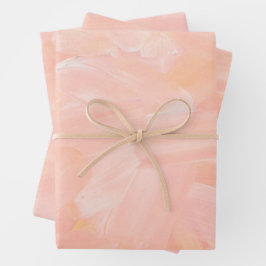 Abstracte roze blos hand geschilderde penseelstree inpakpapier vel