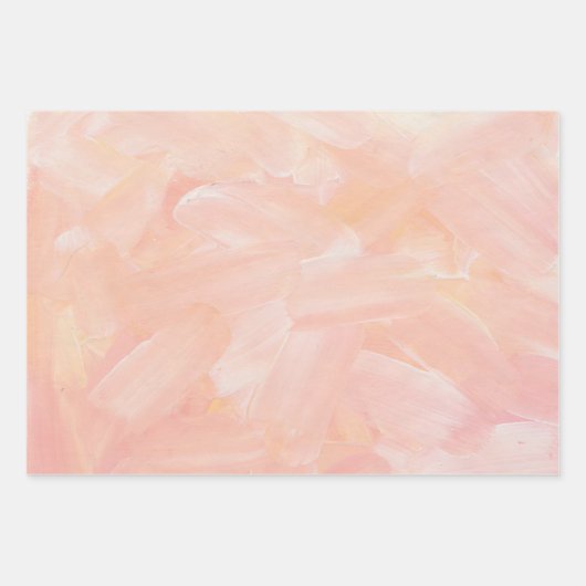 Abstracte roze blos hand geschilderde penseelstree inpakpapier vel (Voorkant)