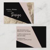 *~* Abstracte Roze Blush Gold Foil geometrisch Visitekaartje (Voorkant / Achterkant)