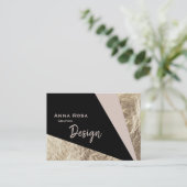 *~* Abstracte Roze Blush Gold Foil geometrisch Visitekaartje (Staand voorkant)