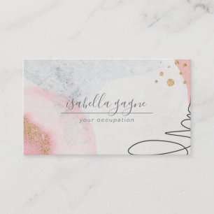 Abstracte roze blush Gold Glitter Waterverf vormen Visitekaartje