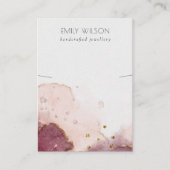 Abstracte Roze Blush Waterverf Ketting Display Visitekaartje (Voorkant)