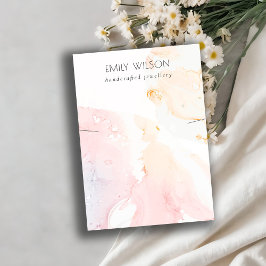 Abstracte Roze Blush Waterverf Ketting Display Visitekaartje