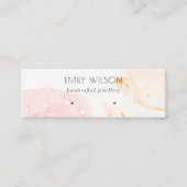 Abstracte Roze Blush Waterverf Oorbel Display Mini Visitekaartje (Voorkant)