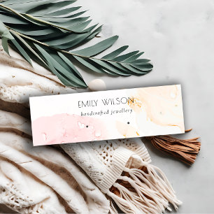 Abstracte Roze Blush Waterverf Oorbel Display Mini Visitekaartje