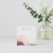 Abstracte Roze Blush Waterverf Oorbel Display Vierkante Visitekaartje (Staand voorkant)