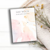 Abstracte Roze Blush Waterverf Oorbel Display Visitekaartje