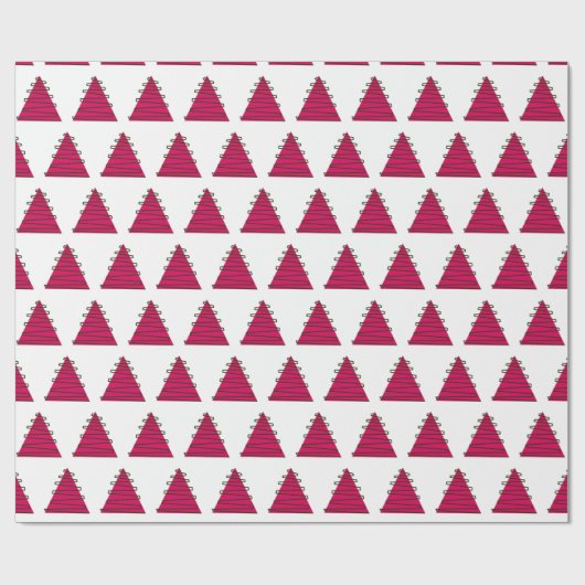 Abstracte roze bomen op wit cadeaupapier (Vlak)