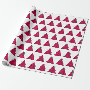 Abstracte roze bomen op wit cadeaupapier