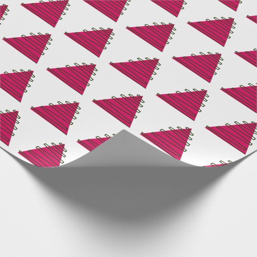 Abstracte roze bomen op wit cadeaupapier (Hoek)