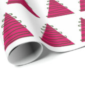 Abstracte roze bomen op wit cadeaupapier (Rol Hoek)