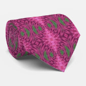 Abstracte roze bruine en groene bloemblaadjes stropdas (Opgerold)