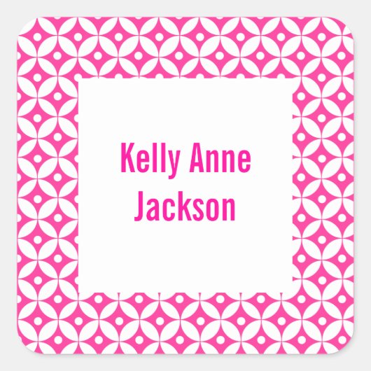 Abstracte Roze Cirkel Boek Label / Gift Label Stic (Voorkant)
