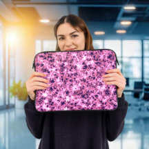 Abstracte Roze Crystal Laptop Mouw