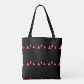 Abstracte roze driehoeken op zwart tote bag (Achterkant)