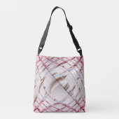 Abstracte roze dynamische vervormingsstructuur. crossbody tas (Achterkant)