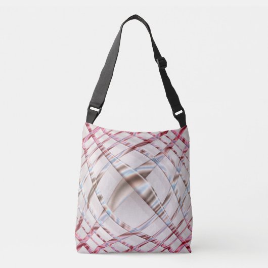 Abstracte roze dynamische vervormingsstructuur. crossbody tas (Voorkant)