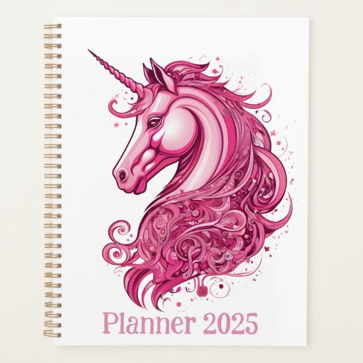 Abstracte roze eenhoorn planner (Voorkant)