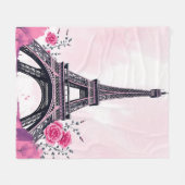 Abstracte Roze Eiffeltoren Kunst Fleece Deken (Voorkant (Horizontaal))