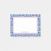 Abstracte roze en blauwe Boho-Stippen Post-it® Notes (Voorkant)