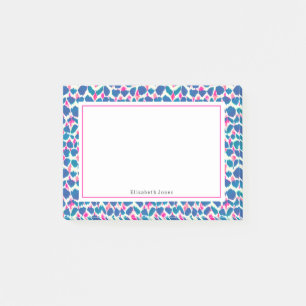 Abstracte roze en blauwe Boho-Stippen Post-it® Notes