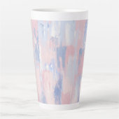Abstracte Roze en Blauwe Verfstreken Latte Mok (Voorkant)