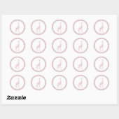 Abstracte roze en bruine Giraffe Ronde Sticker (Vel)