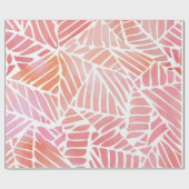 Abstracte roze en doorschijnende bladeren cadeaupapier (Vlak)