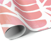 Abstracte roze en doorschijnende bladeren cadeaupapier (Rol Hoek)