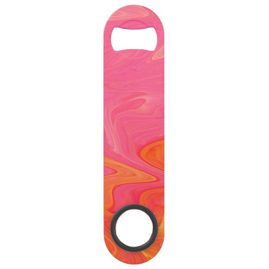 Abstracte roze en gele goudflesopening voor fles speed flessenopener (Achterkant)