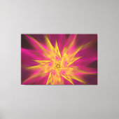Abstracte roze en gele macrofractale bloemen canvas afdruk (Voorkant)