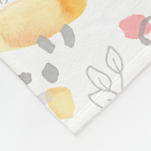 Abstracte roze en gele Waterverf Design Fleece Deken (Hoek)