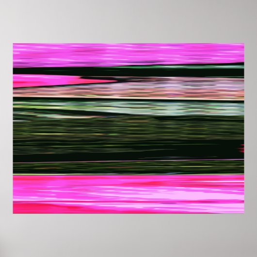 Abstracte roze en groene horizontale strepen 705 poster (Voorkant)