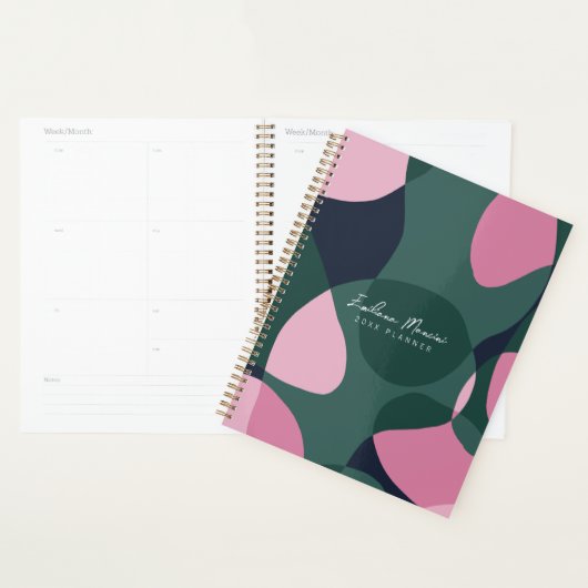 Abstracte roze en groene kunst planner (Display)