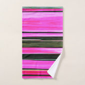 Abstracte roze en groene verticale strepen 704 bad handdoek (Handdoek)